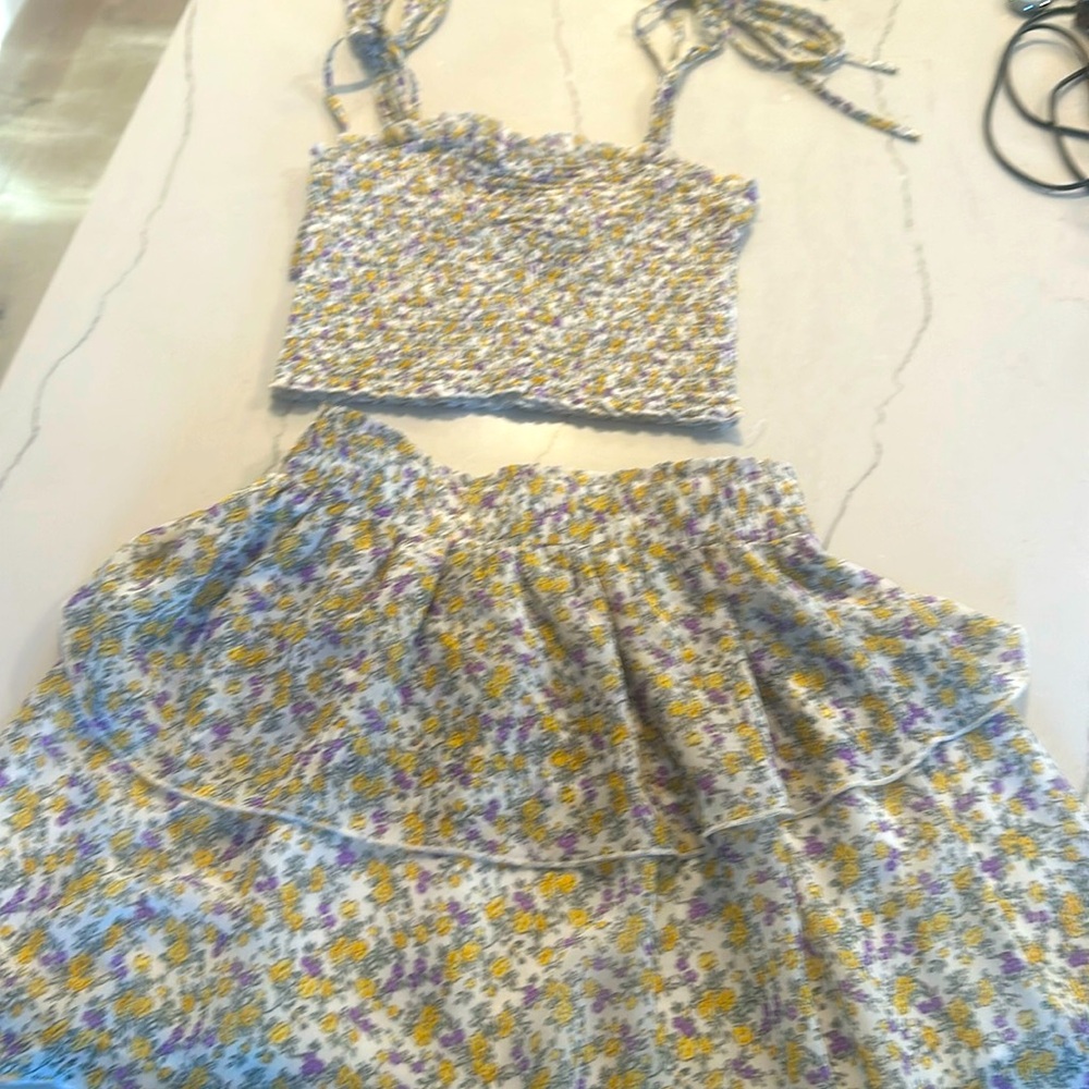 Katie J floral skirt set